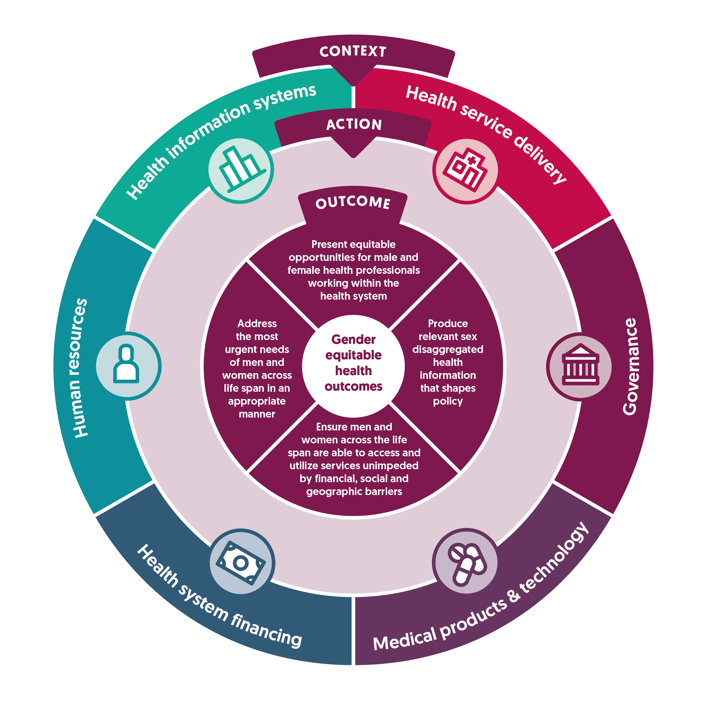 Gender policy in health systems diagram